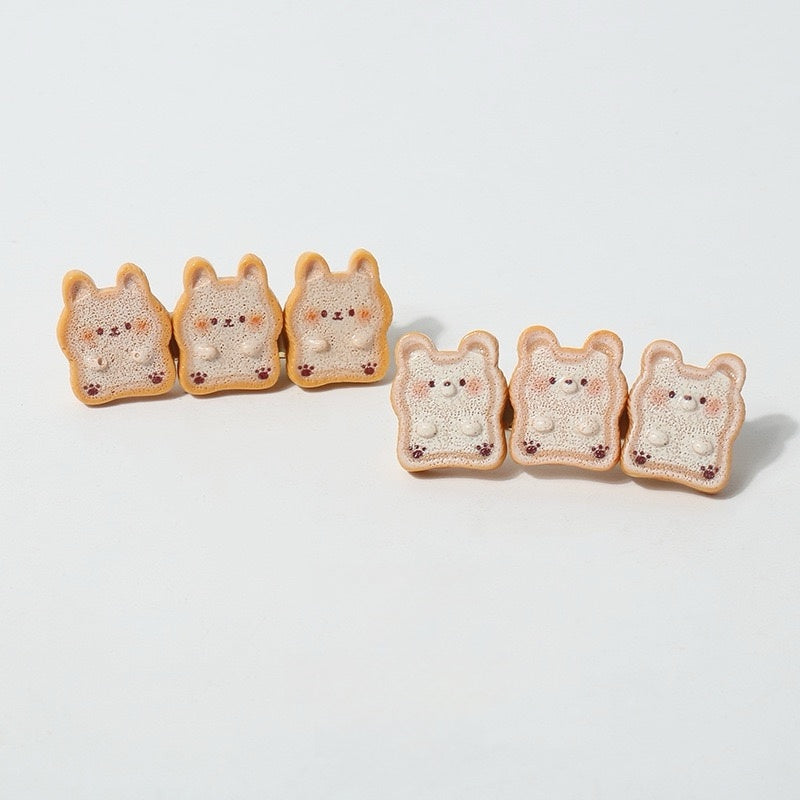 Aesthetic Toast Hair Clips – Kawaii Animal Ins Accessories
