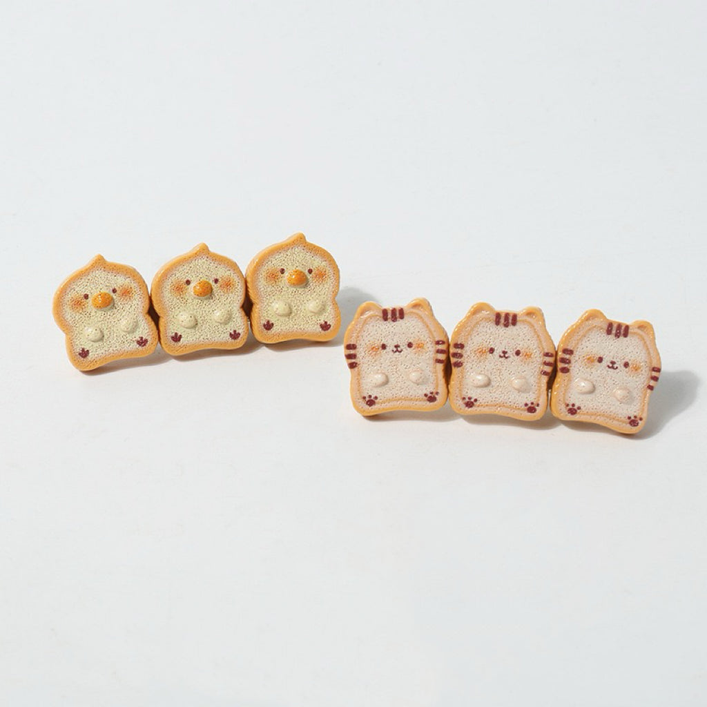 Aesthetic Toast Hair Clips – Kawaii Animal Ins Accessories