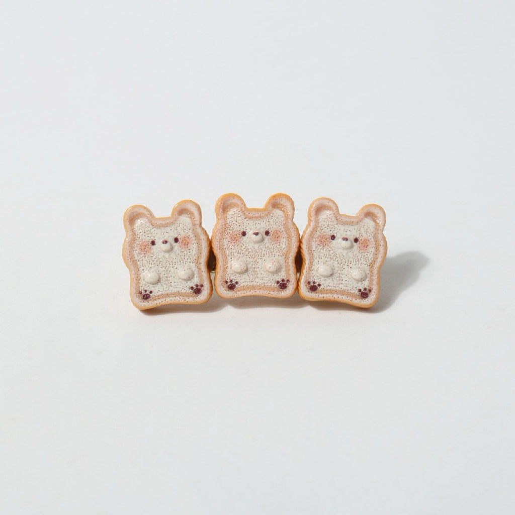 Aesthetic Toast Hair Clips – Kawaii Animal Ins Accessories