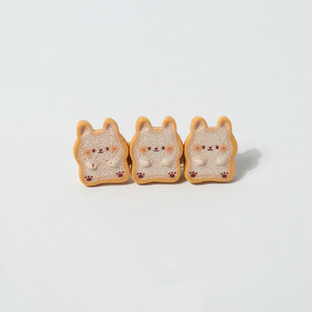 Aesthetic Toast Hair Clips – Kawaii Animal Ins Accessories