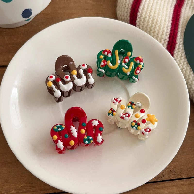 Christmas hairclaws style