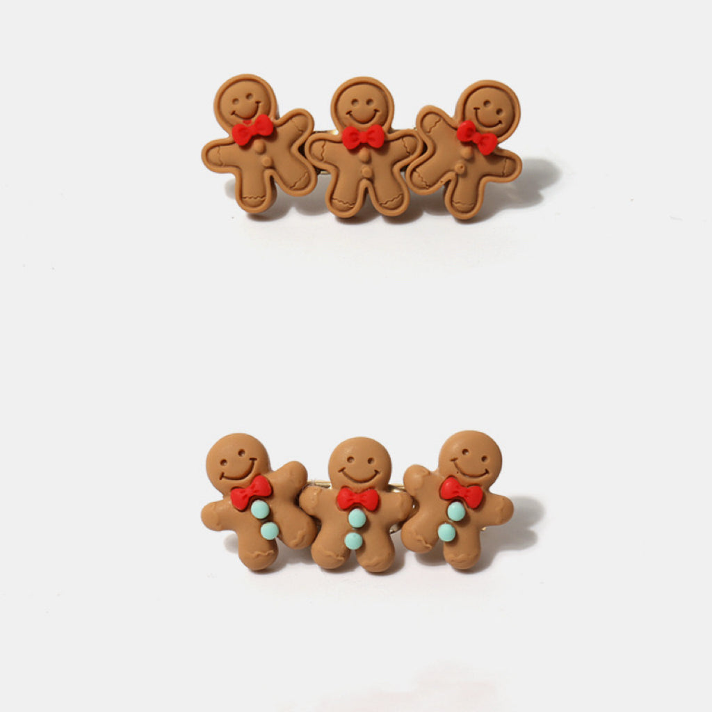 Gingerbread style hairclips