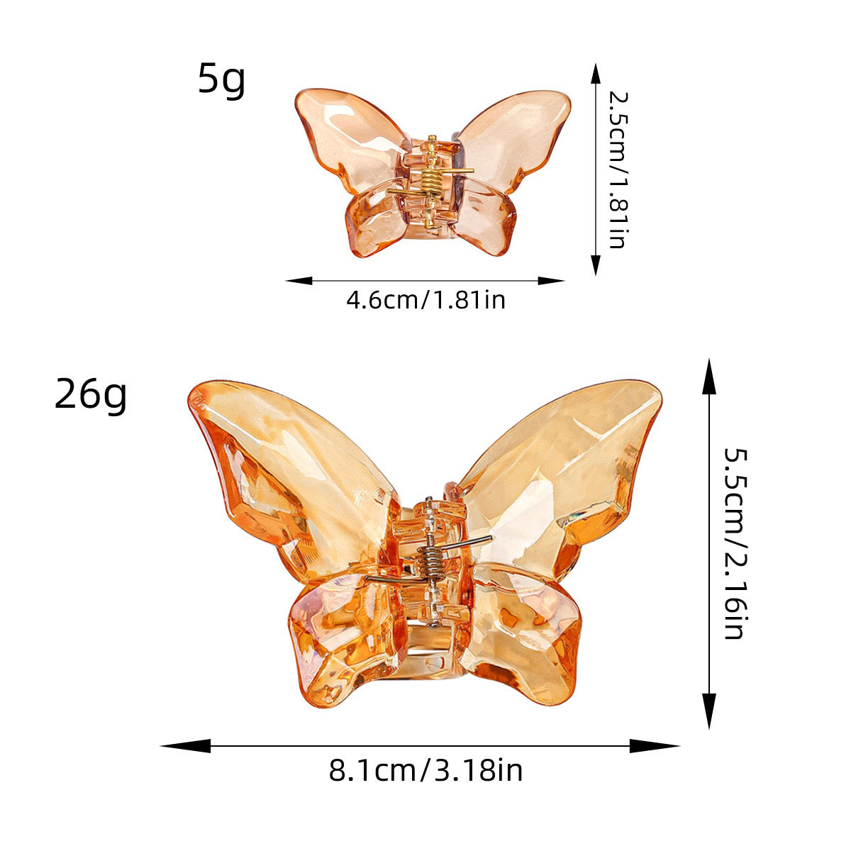 Crystal butterfly fairy clawclip