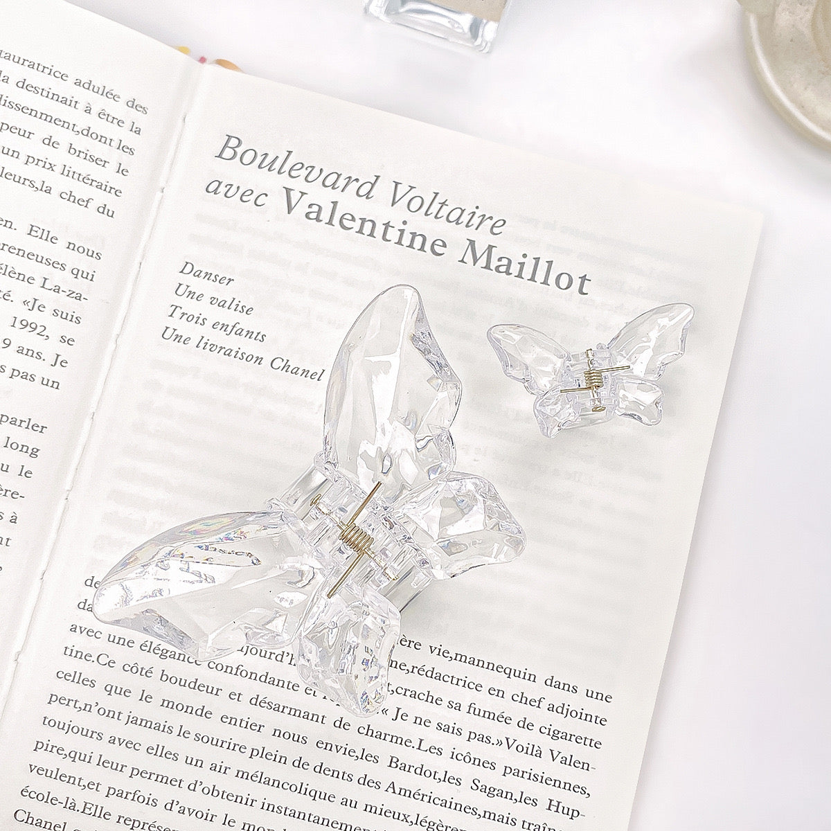 Crystal butterfly fairy clawclip