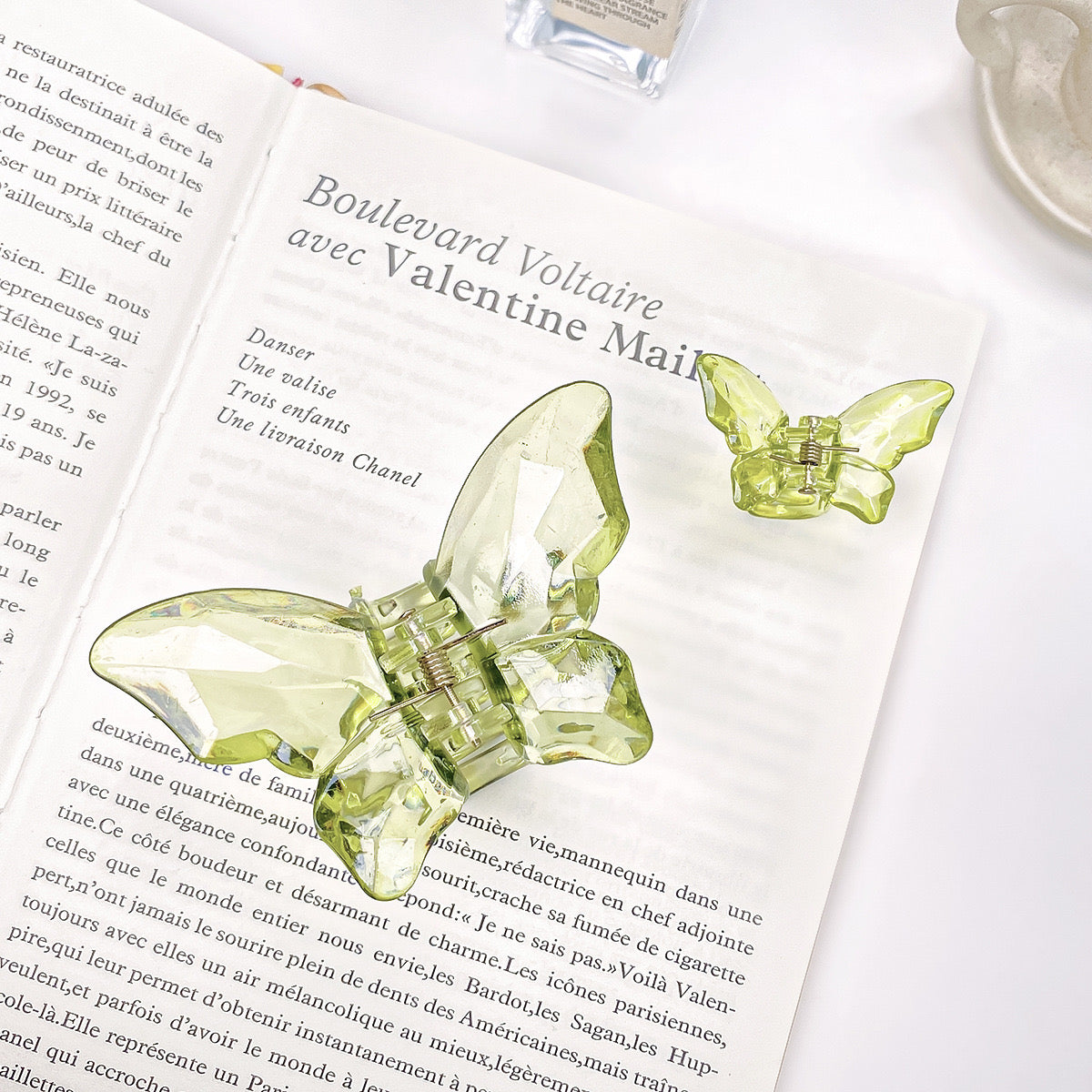 Crystal butterfly fairy clawclip