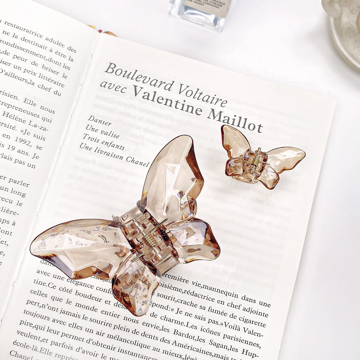 Crystal butterfly fairy clawclip