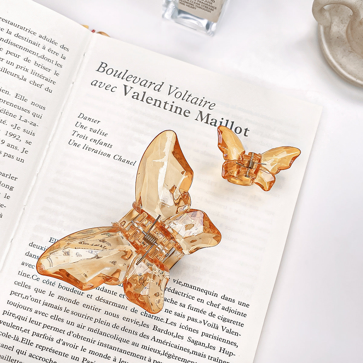 Crystal butterfly fairy clawclip