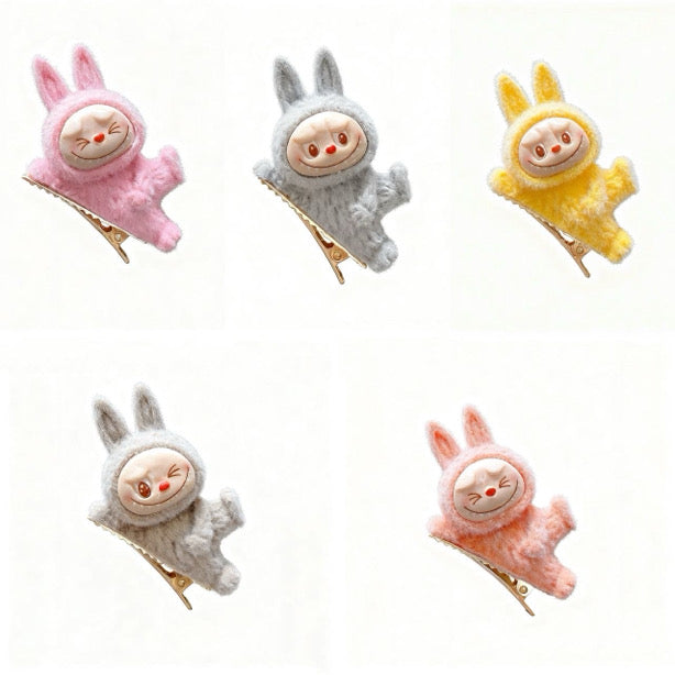 Cartoon Fluffy Labubu Hairpin - Perfect for Cute Outfits & Hairdos