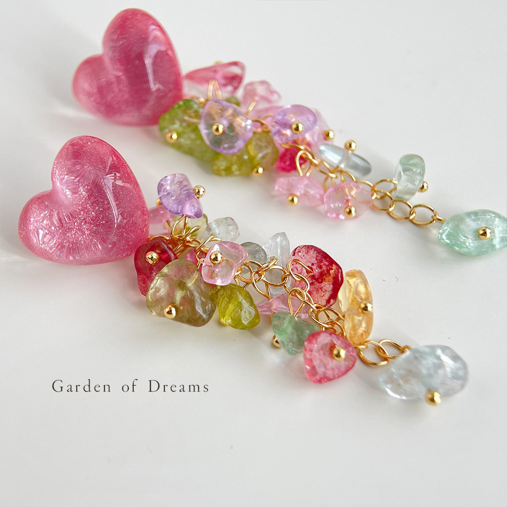 Sweet Heart Colorful Dangle Earrings