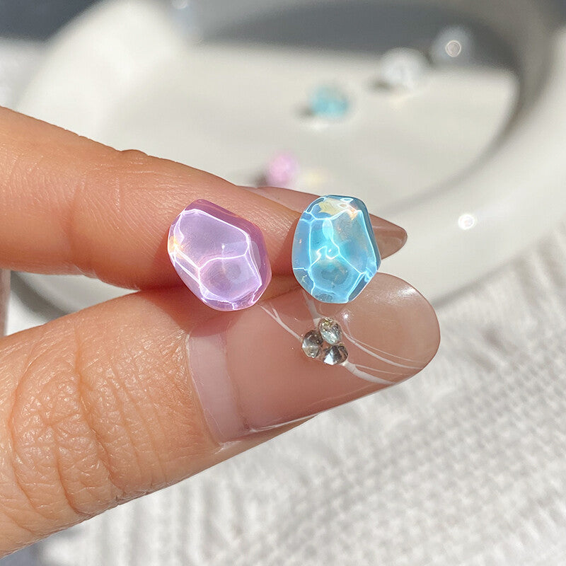 12-Piece Ice Clear Colorful Stone Stud Earrings Set | S925 Sterling Silver Needle | Weekly Daily Wear Jewelry for Women