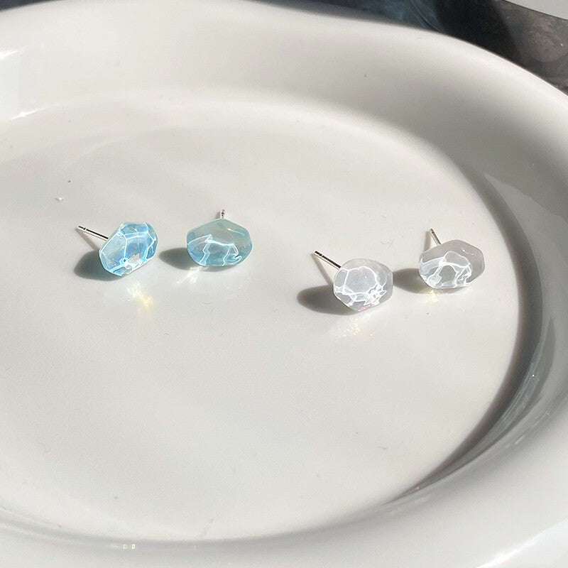 12-Piece Ice Clear Colorful Stone Stud Earrings Set | S925 Sterling Silver Needle | Weekly Daily Wear Jewelry for Women