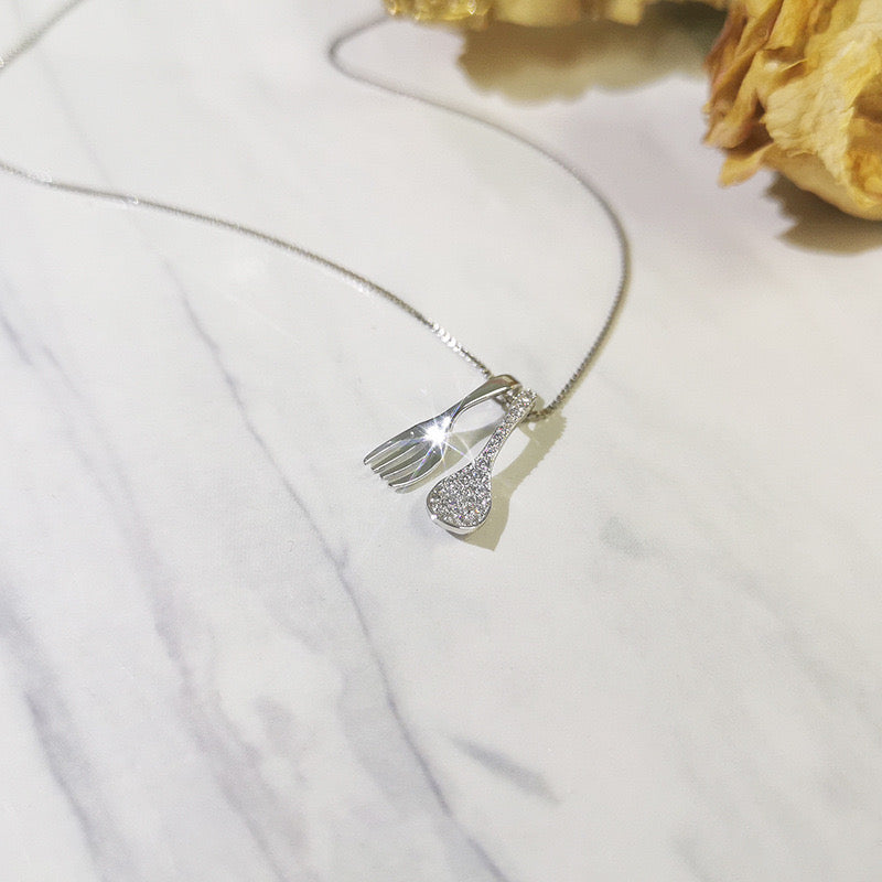 S925 Sparkling Silverware Necklace