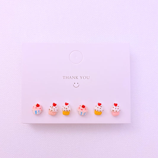Cupcake stud earring set