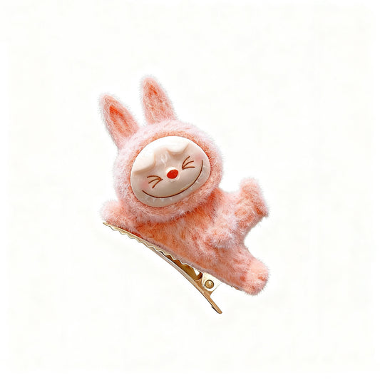 Cartoon Fluffy Labubu Hairpin - Perfect for Cute Outfits & Hairdos