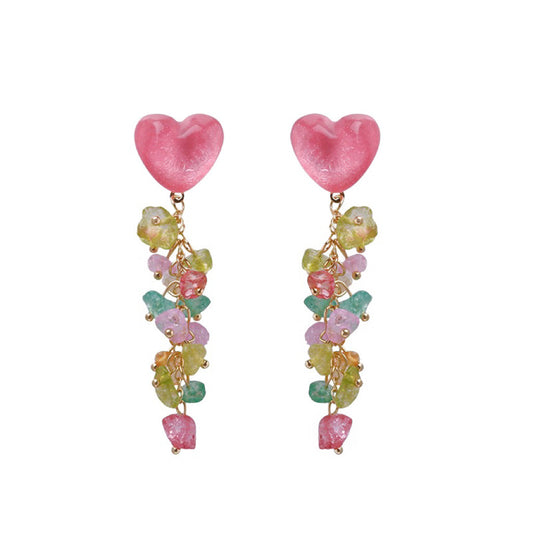 Sweet Heart Colorful Dangle Earrings