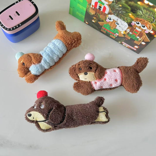 Puppy plush hairclips
