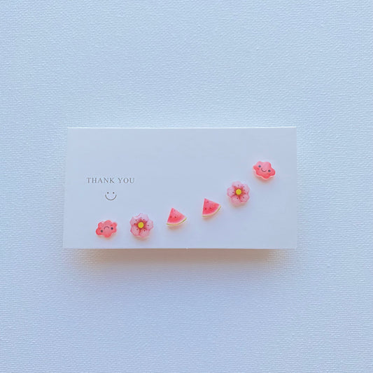 Smile cloud stud earring set