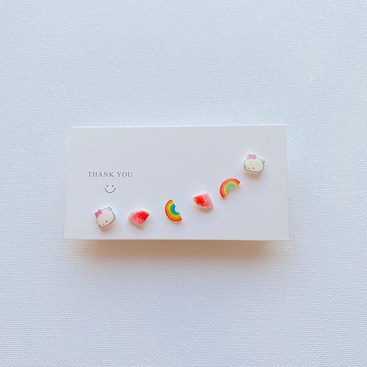 Rabbit stud earring set